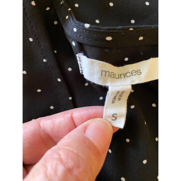Maurices Sleeveless Top Polka Dots Size S Black White - Picture 3 of 4
